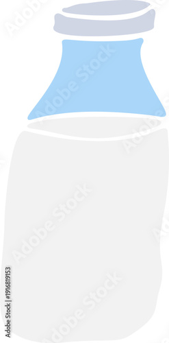 Flat Color Milk Bottle Doodle
