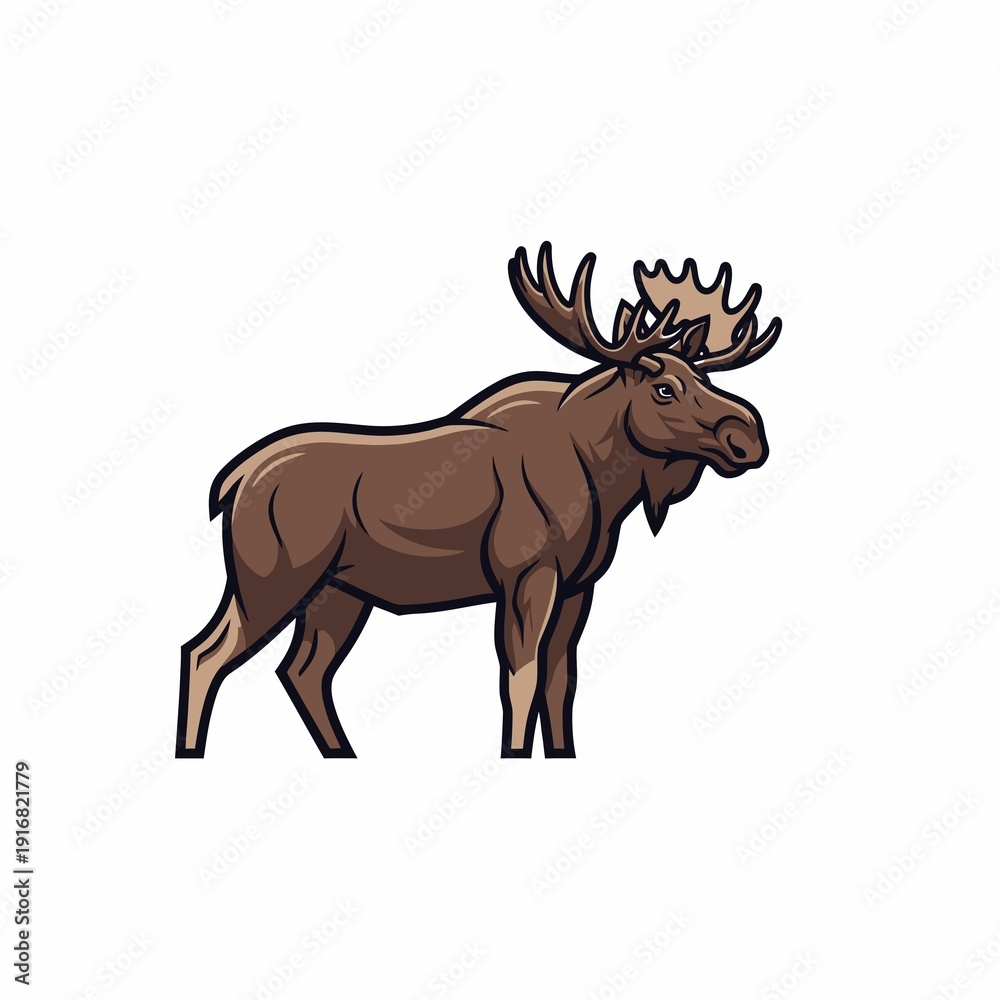Obraz premium Illustration of a Majestic Moose Animal.