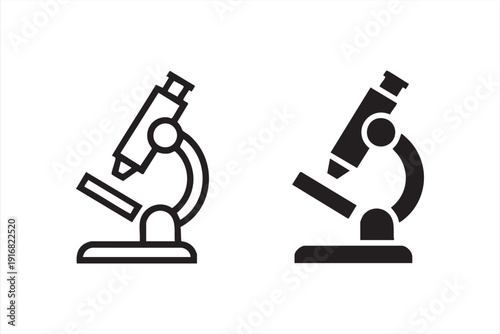 Healthcare and Pharmaceutical Research Microscope Icons