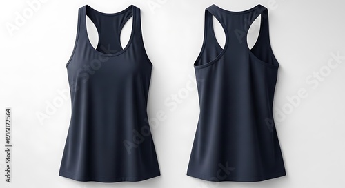 Mockup of a navy blue color women racerback tank top