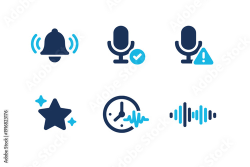 Icon voice white no rating letters clock vector labels checkmark generation image