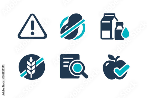 Food free simple warning labels scalable gluten image numbers generation letters vector
