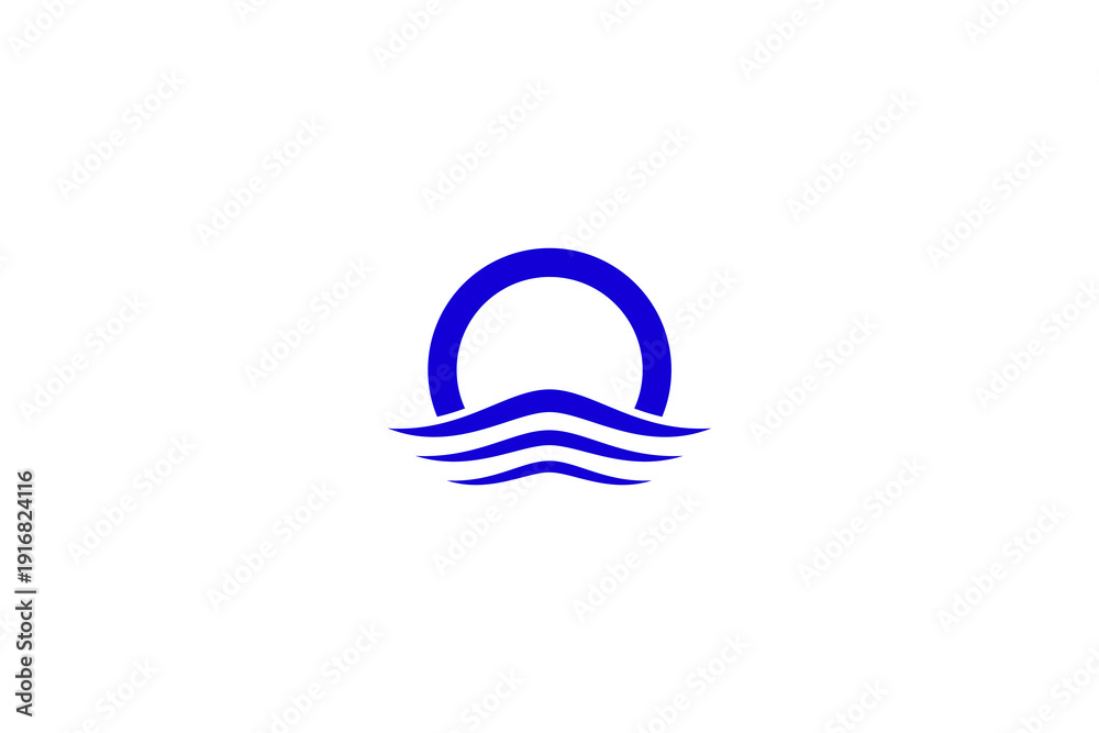 Fototapeta premium Letter O with wave elements design inspiration basic pattern vector
