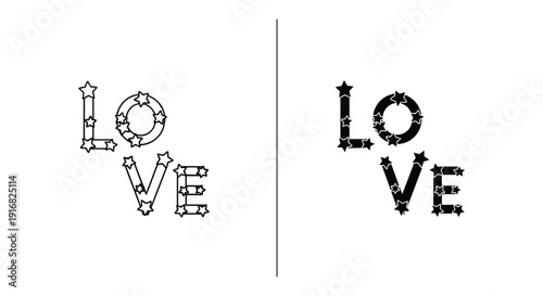 Creative typography of the word love