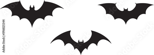 Set of Halloween bat silhouette vector