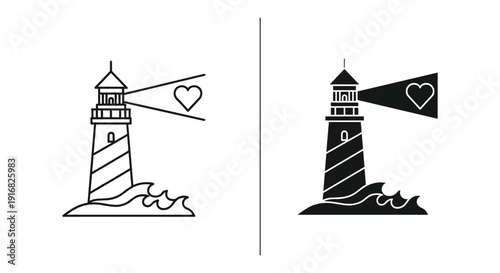 Lighthouses with Heart-Shaped Lights