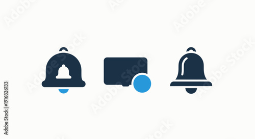 Notification icons including bells and a message bubble, representing alerts, reminders, and communication updates.