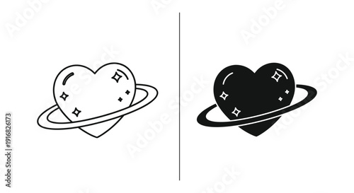 Heart shaped planet graphic