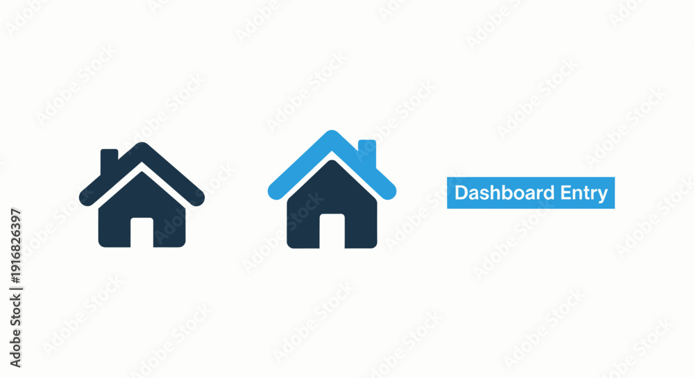 Obraz premium Home icons representing a starting point or dashboard entry for navigation and user interface design.