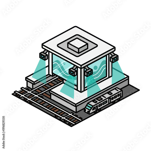Isometric Illustration of Automated Storage System.