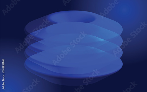 Blue abstract background Large layered circle shapes. Angular pattern. Blue gradient. Modern illustration design for wallpaper