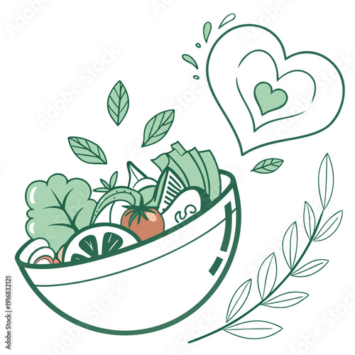 A vibrant and modern logo design showcasing fresh produce symbolizing healthy eating and a balanced lifestyle approach to wellness