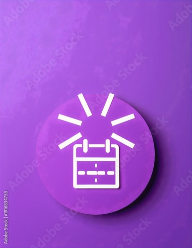 a glossy purple circular button featuring a bold white “S” logo centered on its smooth, reflective surface