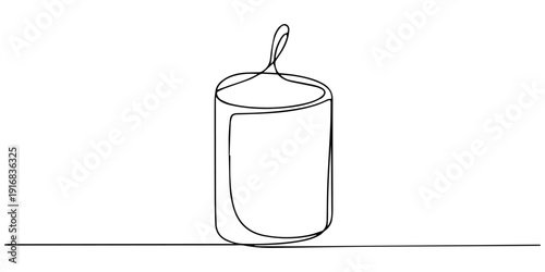 pillar candle with wick ready for burning continuous one line drawing, A candle is burning. Candle drawing by one continuous line. Logotype. One line art.
Minimalism. Isolated. Vector illustration.