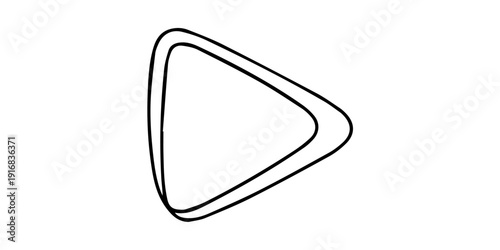 Play Button for Social Media continuous one line drawing,  Icon of start playing music video and voice message in simple linear style. Concept of social media in editable stroke. Doodle vector pro.