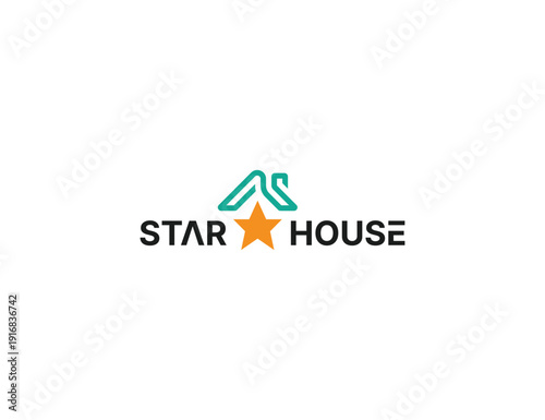 Star house or Home logo design icon sign symbol vector illustration template