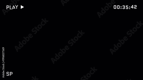 Wallpaper Mural VHS tape "PLAY " Distorted Signal. 4K animation Alpha channel Torontodigital.ca