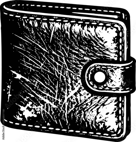 vintage leather wallet with button snap closure classic textured accessory for carrying cash and cards