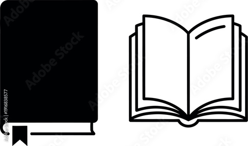 Contrast between a closed book and an open book illustration