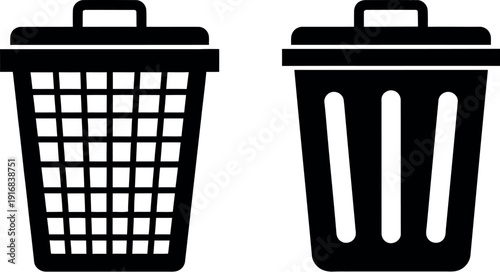 Two different types of waste bins displayed side by side for comparison