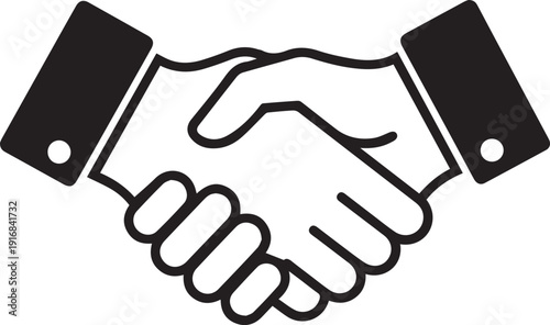 Business handshake agreement line icon