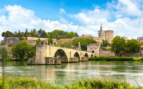 Saint Benezet bridge in Avignon in a beautiful summer day, France
