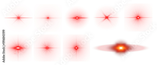Принти на полотні Red light effect reflections, neon illumination in red colors