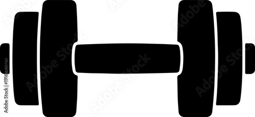 Fitness Dumbbell Minimal Silhouette Vector.