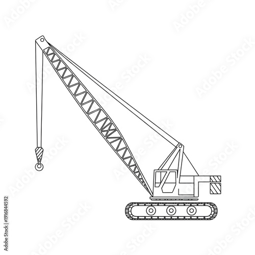 crawler crane coloring page line art 