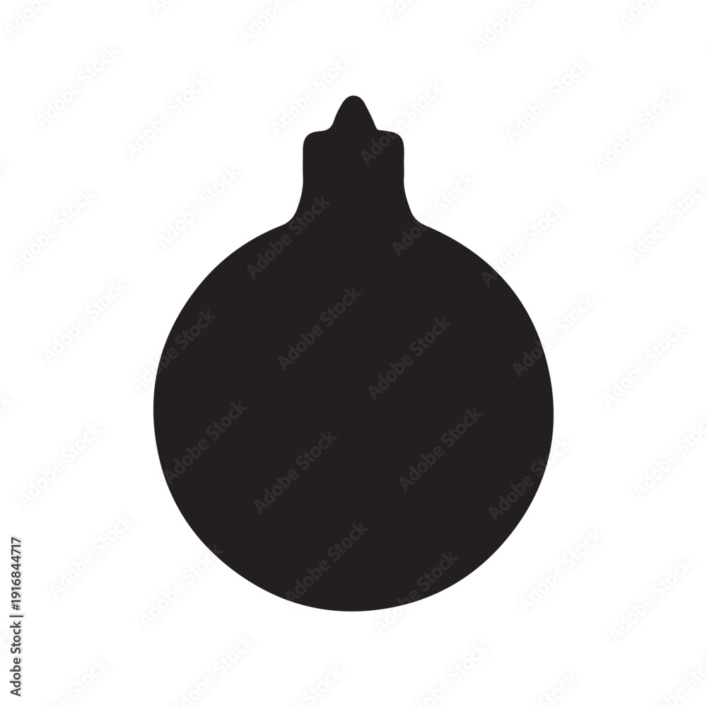 Fototapeta premium Black Christmas bulb silhouette vector illustration