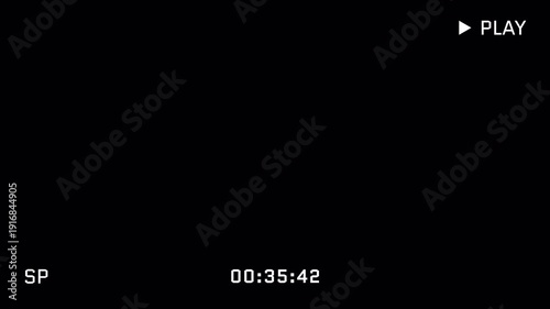 Wallpaper Mural VHS tape "PLAY " with glitch effect with Distorted Signal. 4K animation Alpha channel Torontodigital.ca