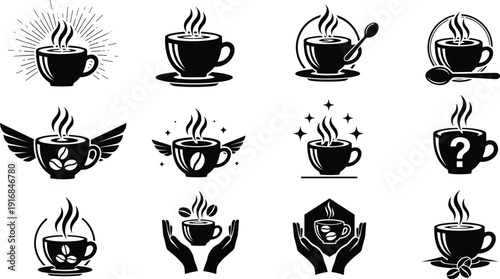 Black silhouette collection of farm harvest baskets with fruits vegetables barn tractor and gardening tools for rural and agriculture concept