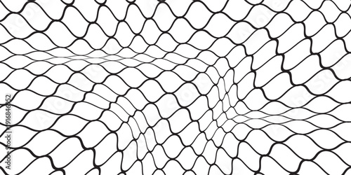 Curved net pattern. Seamless design for sportswear or equipment like soccer goals, volleyball nets, basketball hoops, hockey nets, and athletic gear.