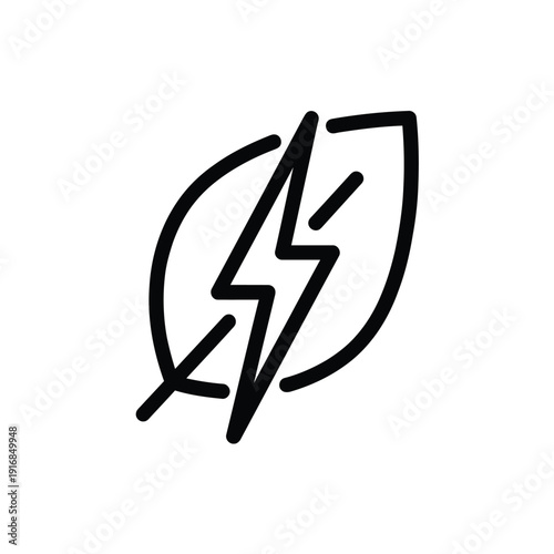 Electric Bolt Leaf Vector Icon