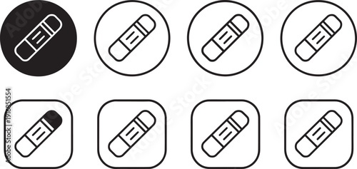 Band aid in different shapes and colors medical first aid