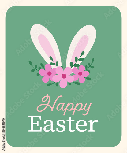 Wallpaper Mural Spring Easter Bunny Ears with Floral Flat Vector Greeting Card.
Happy Easter Flat Illustration with Bunny Ears and Flowers.
Cute Easter Bunny Ears and Spring Flowers Vector Design. Torontodigital.ca