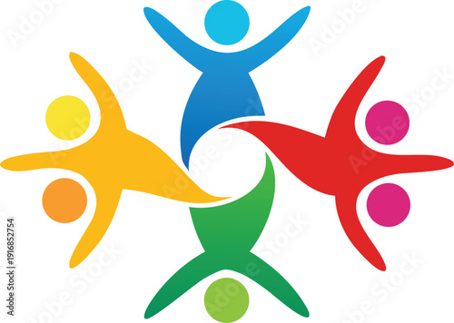 Adobe Illustrator Artwork  World ngo day global connections map with people icons and lines on blue continents
