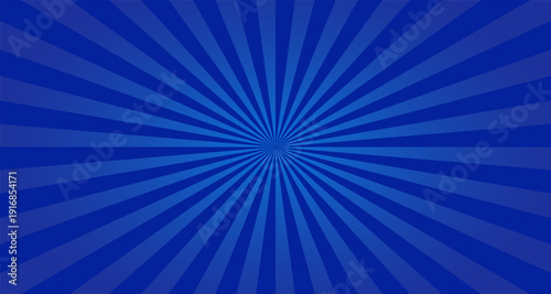 Blue background for a comic book in the style of pop art. A comic book template with rays and halftones. Vector EPS 10.