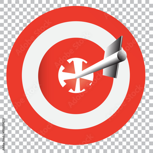 Target with arrow in bullseye, concept of success and accuracy