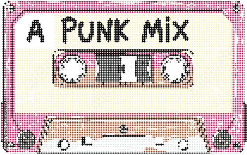 Retro Cassette Tape "A Punk Mix" Design, Vintage Music and 80s/90s Nostalgia