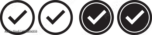 Black and white checkmark ticks check marks