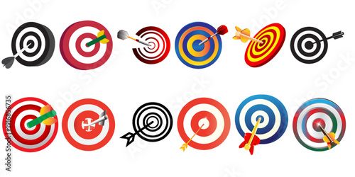 Target with arrow in bullseye, concept of success and accuracy