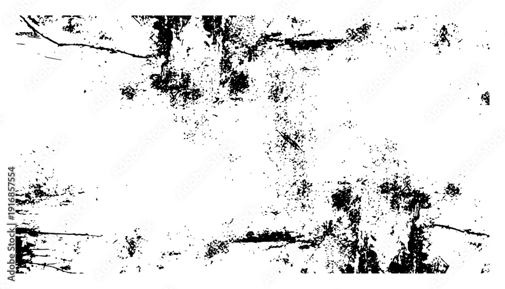 Obraz premium High contrast grunge texture with ink splatters and distressed weathered surface details