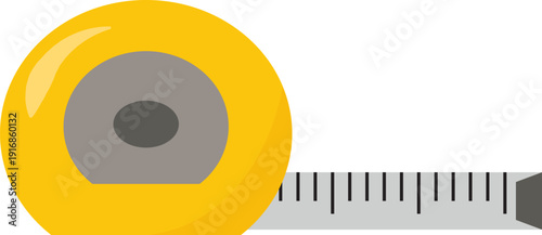 Tape measure, illustration, vector on white background.