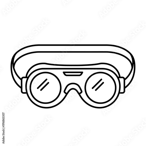 Safety protective goggles icon for industrial eyes protection design