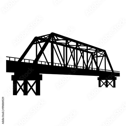 Steel truss bridge silhouette representing civil engineering design