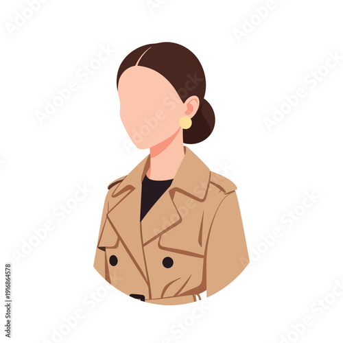 Woman Wearing Tan Trench Coat.