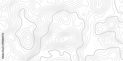 Abstract topo contour map on white background, Topographic map Topographic contour lines map seamless pattern.Black and white lines seamless Topographic map patterns, topography line map. 