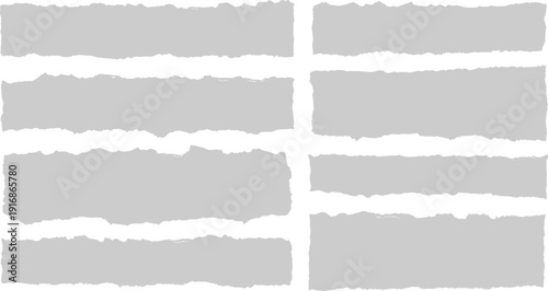 Torn paper strips and ripped edge banners vector set isolated on white background EPS file formats.