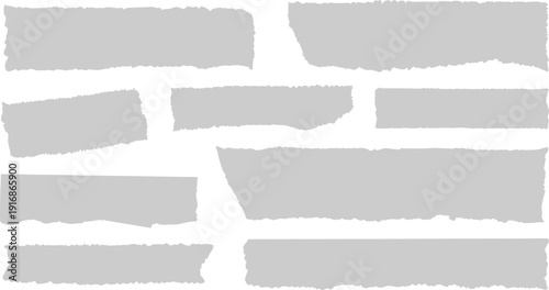 Torn paper strips and ripped edge banners vector set isolated on white background EPS file formats.
